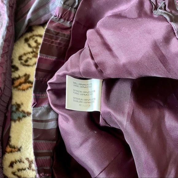 INSIGHT Purple Shiny Crinkle Striped Jacket Blazer - Picture 5 of 11